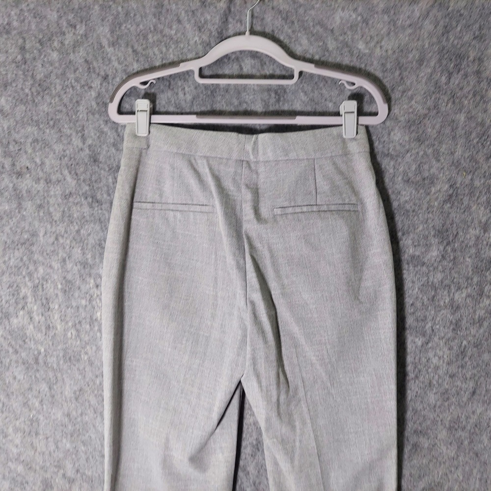 NWOT Zara Women Dress Pants 4 Gray Crop Straight Leg Trouser Woven Flat Front - Picture 7 of 11